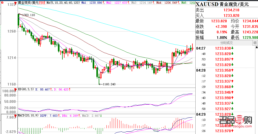 东财黄金行情(东财黄金行情走势图)