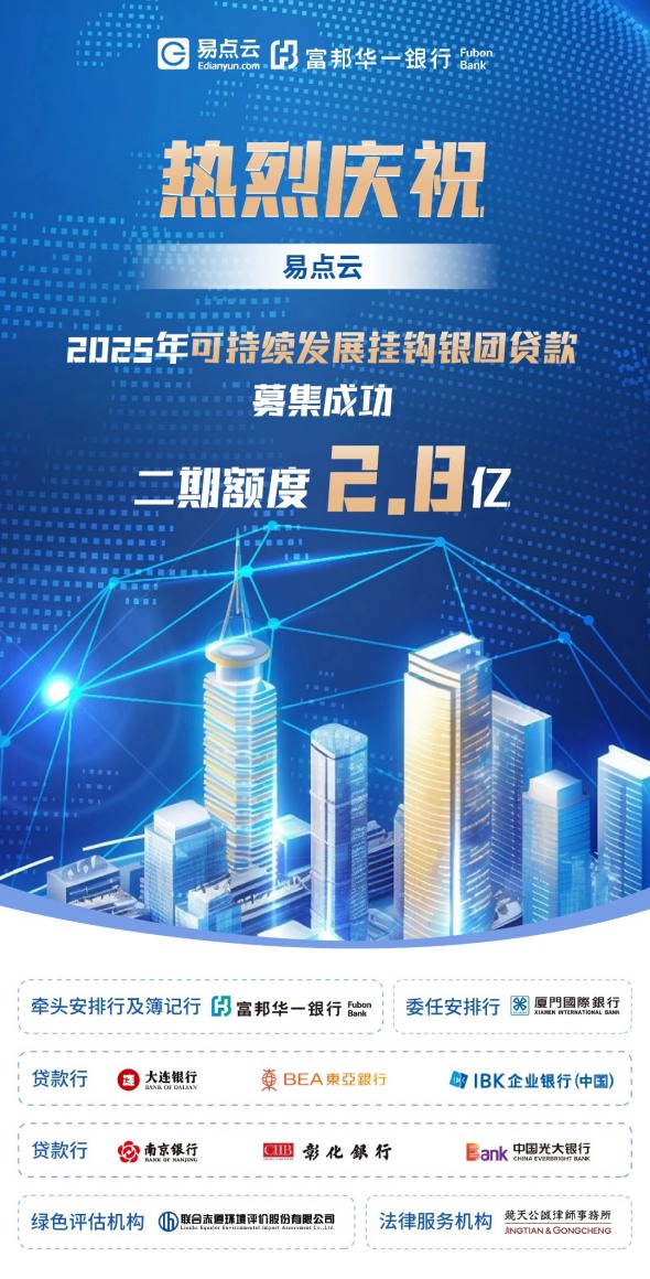 2.8亿落地！易点云可持续发展银团资金规模再升级