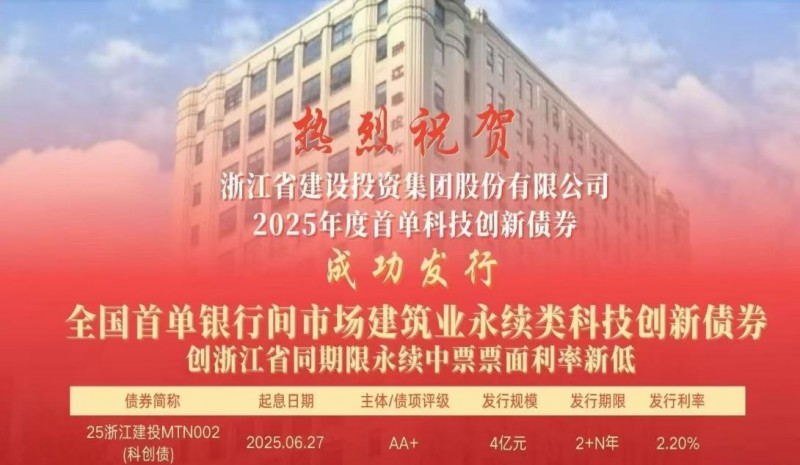 恒丰银行助力全国首单银行间市场建筑业永续类科技创新债券成功发行