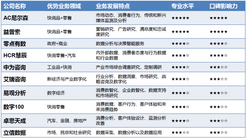 2025年中国十大市场调研咨询公司机构