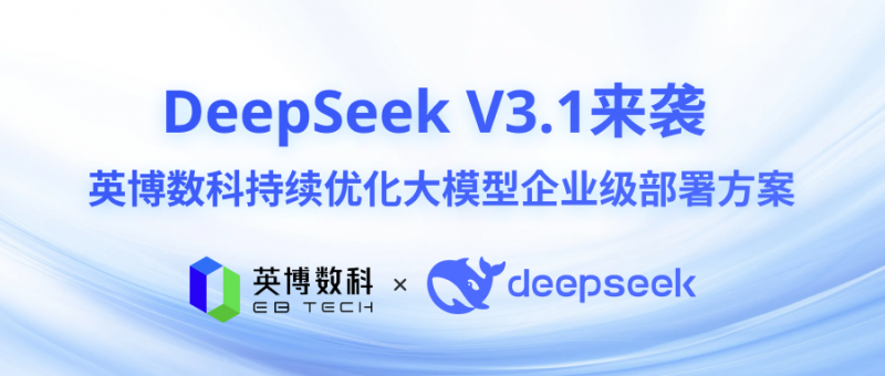 DeepSeek V3.1来袭，英博数科持续优化大模型企业级部署方案