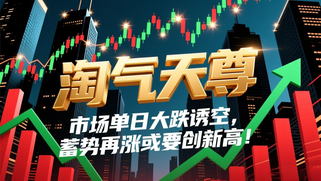 淘气天尊：市场单日大跌诱空，蓄势再涨或要创新高！
