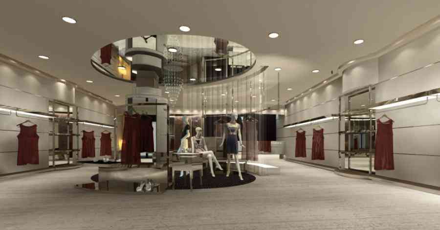 女装店服装店设计案例效果图