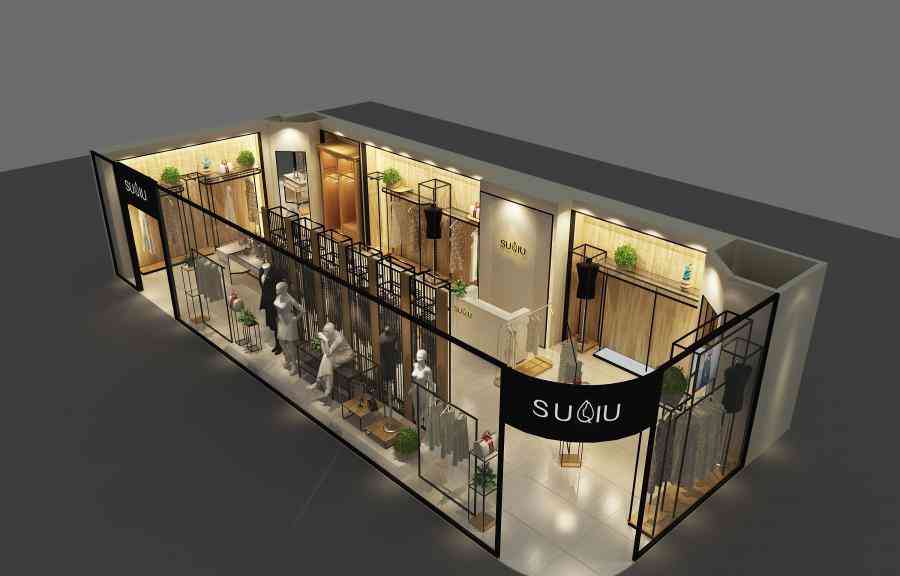 女装店服装店设计案例效果图
