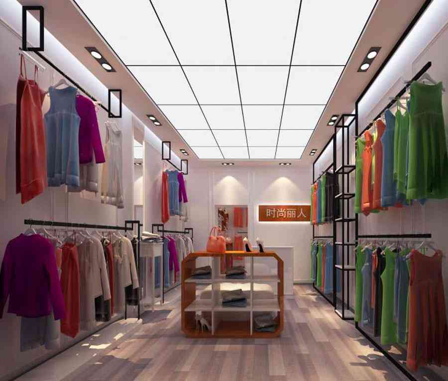 女装店服装店设计案例效果图