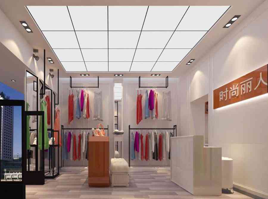 女装店服装店设计案例效果图