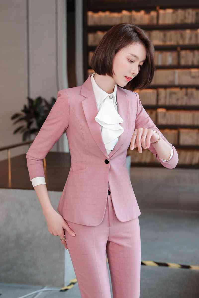 职业装女2020新款气质女神范春季上衣女韩版气质套装