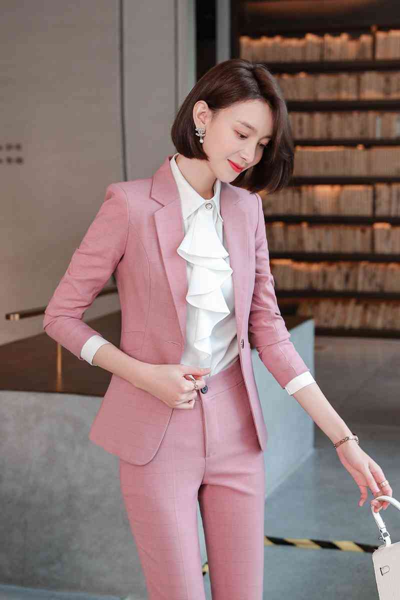 职业装女2020新款气质女神范春季上衣女韩版气质套装