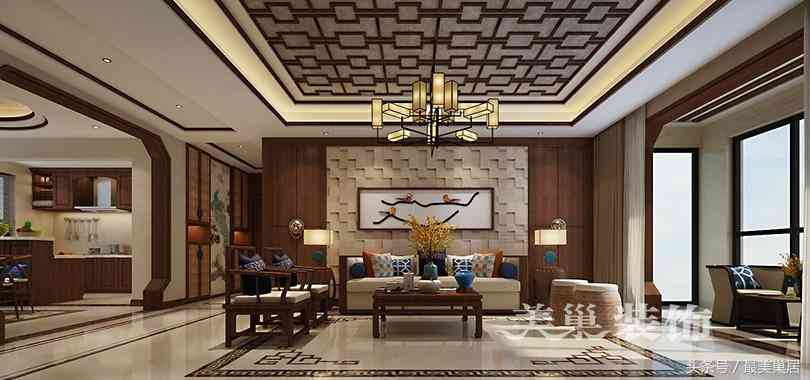 美巢山顶御景园188平装修样板间 当跃层洋房遇上中式摆件展示柜