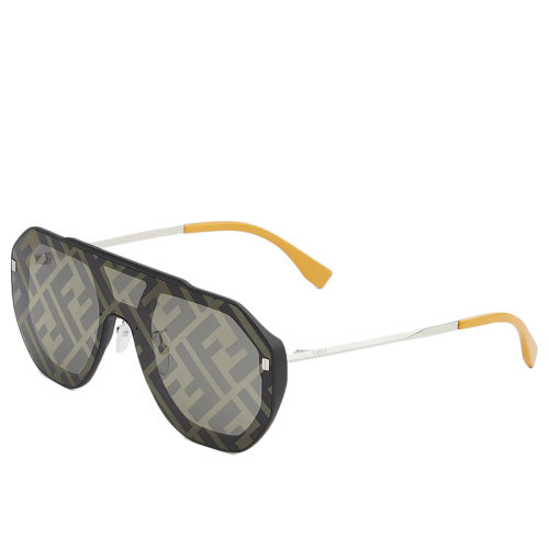 FENDI/芬迪 男士灰色镜片和金属镜架方形面具造型太阳镜FOL514A565F1F6P