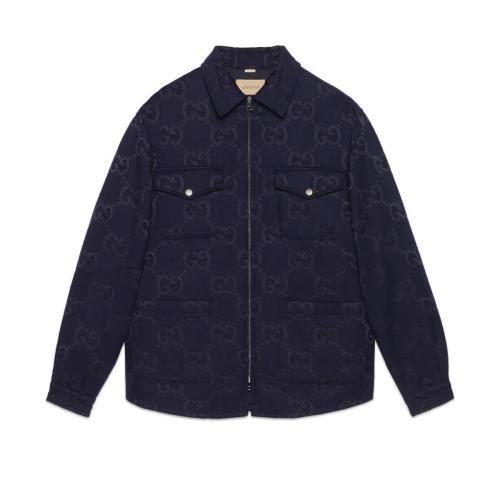 GUCCI古驰 22年秋冬 男士 超级双G棉质帆布夹克 694139 ZAIDI 4596