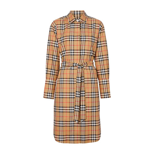 BURBERRY/博柏利 Vintage 复古格纹系腰衬衫式女士连衣裙 4073455 1