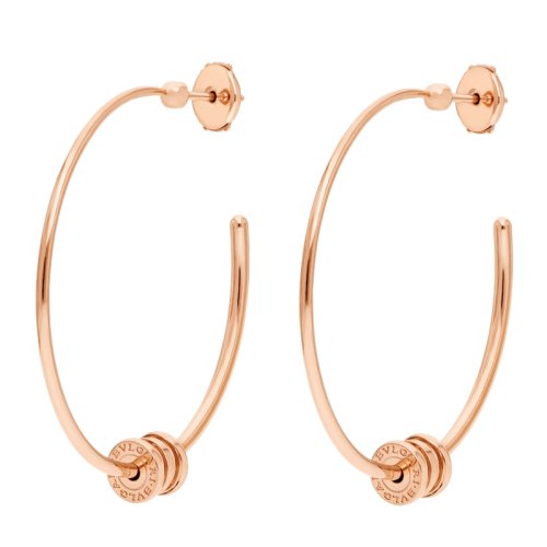 BVLGARI/宝格丽 B.ZERO1系列 18K金玫瑰金圆环耳环 357096