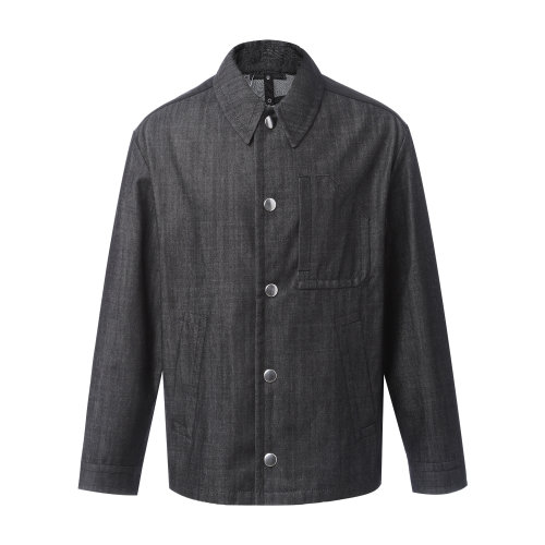 PRADA/普拉达 纯棉黑色翻领男士夹克 外套 外搭 休闲上装