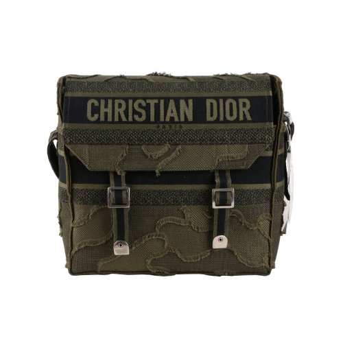 DIOR/迪奥camp限量版军绿色邮差包斜挎包