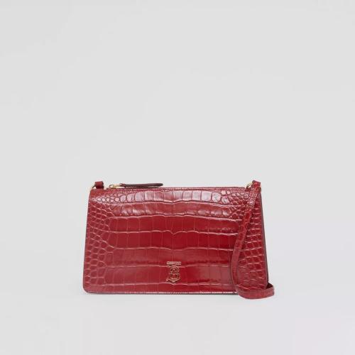  BURBERRY 22年秋冬 女士 压花皮革迷你 TB 专属标识肩背收纳袋 80606371