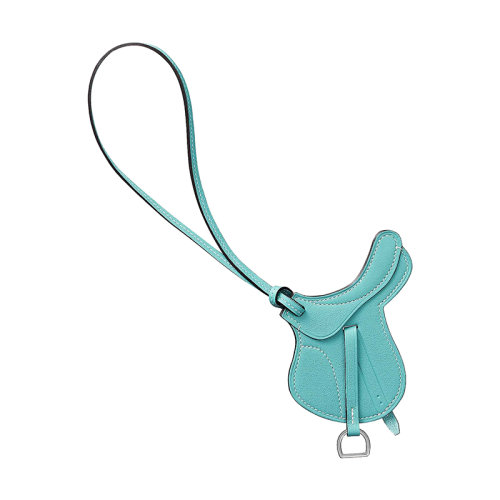 HERMES/爱马仕 女士环礁蓝色小牛皮马鞍包包配件H075351CA3P