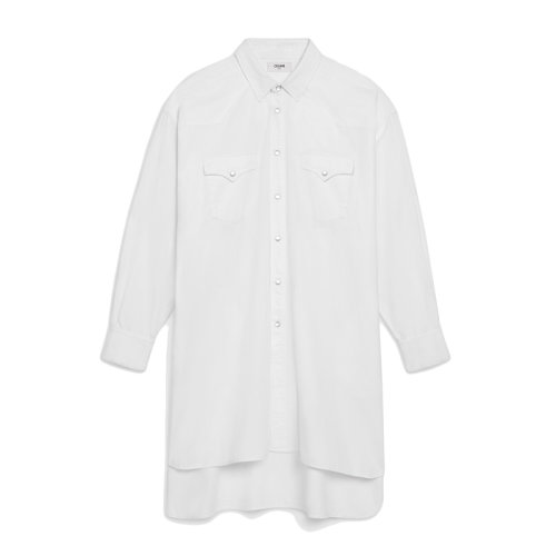 CELINE/赛琳 22年春夏新款 男士水洗白色纯棉长袖牛仔衬衫2T217617Q.01TD