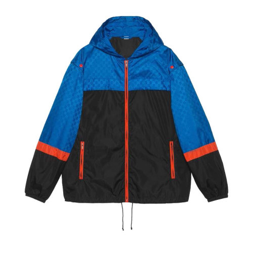 GUCCI/古驰 拼色logo印花连帽外套 陈立农同款 男士夹克568551Z4039