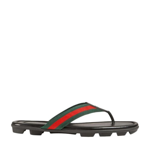 GUCCI/古驰 男士黑色条纹夹趾凉鞋拖鞋舒适沙滩鞋人字拖男鞋