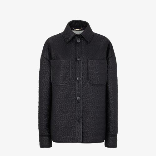 FENDI芬迪 22年春夏 女士 夹克 黑色纳帕革必选夹克 FPJ913AJ0OF0GME