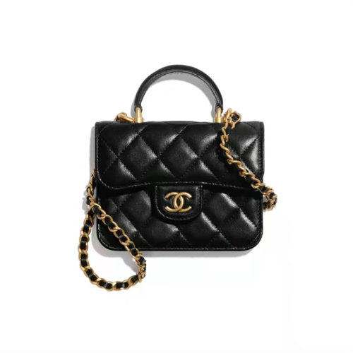 CHANEL/香奈儿 21秋季秀款 高级手工坊系列 mini手柄链条包卡包 翻盖口盖零钱包 AP2200 B05810 94305