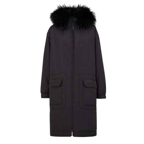 FENDI/芬迪      黑色尼龙立领双面派克大衣羽绒服FAN053AGMXF13IZ