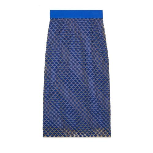  GUCCI古驰 22年秋冬 女士 adidas x Gucci联名系列GG薄纱半身裙 693449 XJECA 4697