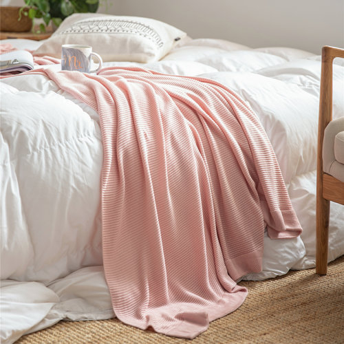 Fantti/芬缇 床上用品竹纤维纯色欧式针织毯单双人毛毯披毯（130*160cm）-桑德拉