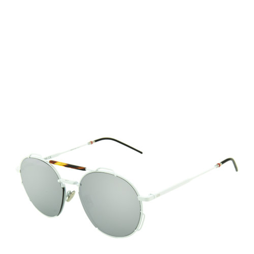 DIOR/迪奥 个性 复古 圆形 合金 全框 潮流 街拍 男女款 太阳镜 白色镜框 银色镜面 墨镜 眼镜 DIOR0234S 54mm DIOR 迪奥