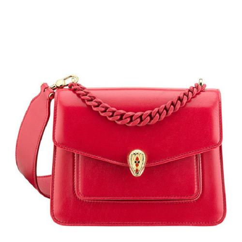 BVLGARI/宝格丽 女士红色皮革单肩斜挎包 290763 PLSX