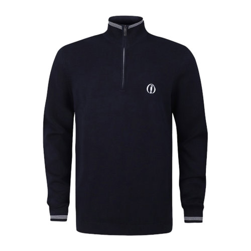 Hugo Boss 雨果博斯 男士 服装  立领蓝色棉质长袖POLO衫 男士长POLO