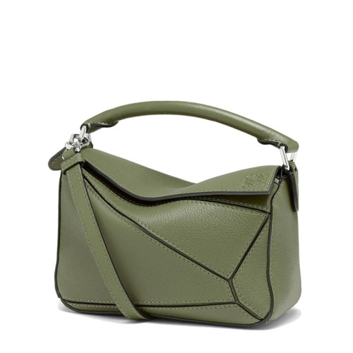 LOEWE/罗意威 经典款Puzzle系列 女士迷你鳄梨绿色小牛皮单肩手提斜挎拼图包0010473460