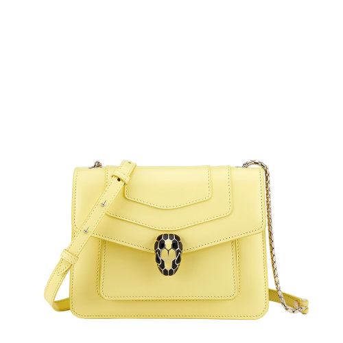 BVLGARI/宝格丽 22春夏新款SERPENTI FOREVER系列 女士小号黄色小牛皮蛇头扣斜挎单肩包291500