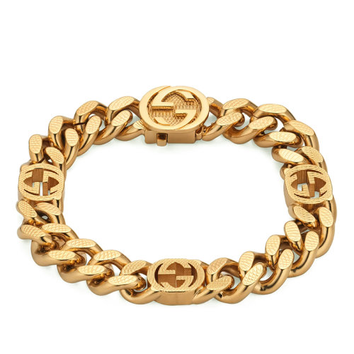 GUCCI/古驰 22新款 金色金属马衔索式锁链互扣式双G细节手链手镯?675758I46008005