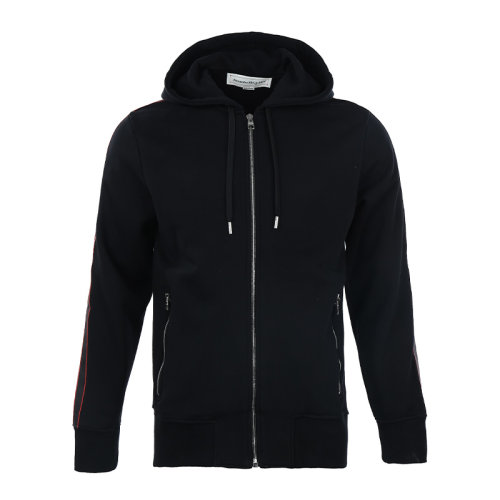 Alexander McQueen/亚历山大麦昆22春夏字母徽标饰带连帽开胸男士卫衣男卫衣 654794QRX75