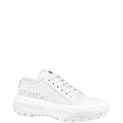 Louis Vuitton/路易威登 22年早春新款 LV SQUAD系列 女士白色网布和小牛皮厚底运动鞋帆布鞋1A9RON