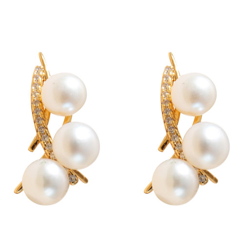 GeleiStory/GeleiStory  淡水珍珠2021年新款小众925银镀金时尚气质银耳钉