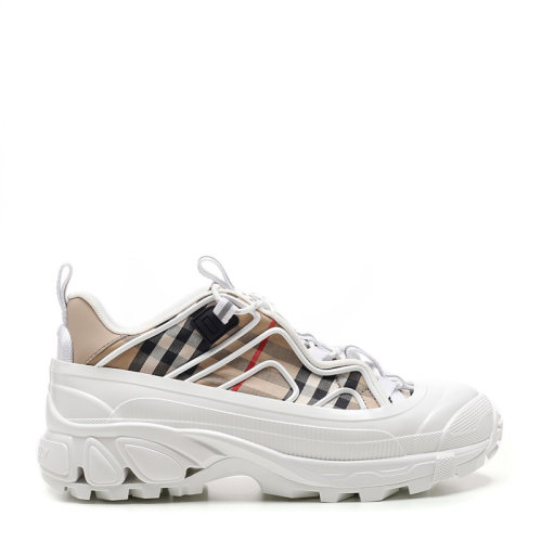 BURBERRY/博柏利 21春夏 拼色厚底Vintage 格纹棉拼皮革 Arthur 男士休闲运动鞋老爹鞋男鞋