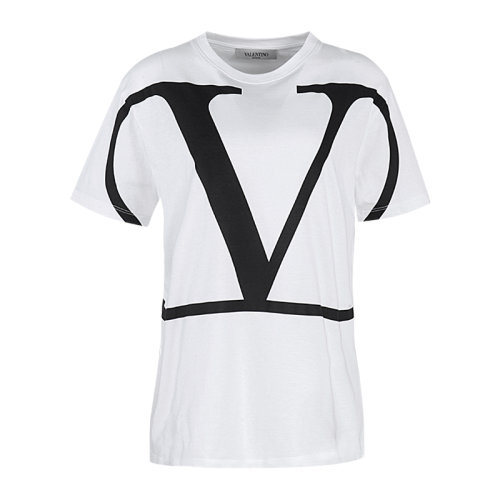 Valentino/华伦天奴  女装 时尚百搭 圆领 女士白色棉质短袖T恤 TB3MG01Z4Q6A01  HKY015C