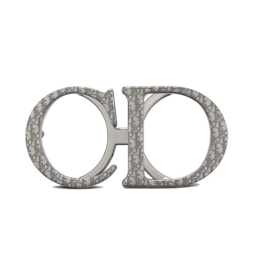 DIOR/迪奥 22年早春新款 男士银色金属覆层黄铜老花图案CD腰带扣35毫米4907RUMET_H07K