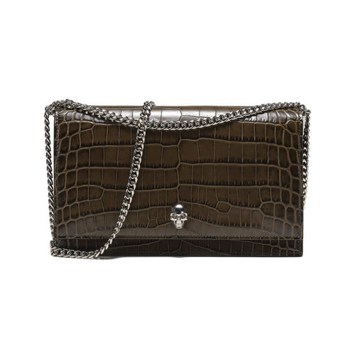 Alexander McQueen/亚历山大麦昆 【22春夏新款】 女士皮革手提单肩斜挎包链条包手拿包中号 630266 1HB0I