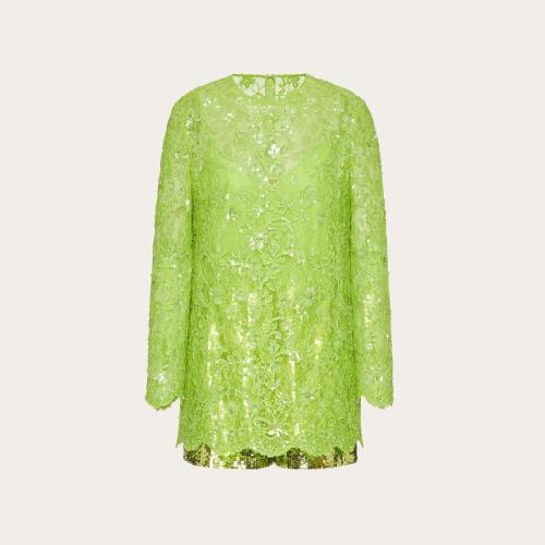  VALENTINO华伦天奴 22年秋冬 女士 连体衣 COMBISHORT EN DENTELLE BRODéE 1B3VE23579GADL