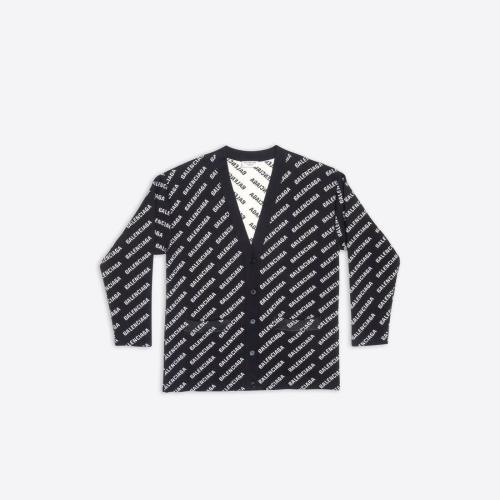  BALENCIAGA巴黎世家 22年春夏 女士 针织衫 Womens Mini Allover Logo Cardigan in Black 6998