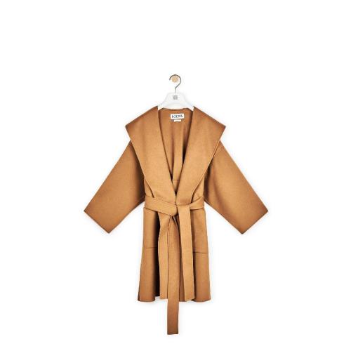  LOEWE罗意威  女士 大衣 羊毛和羊绒连帽大衣 S2291340PA-3150 预定商品1-3周发货