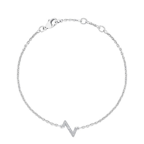 Louis Vuitton/路易威登 22春夏新款Volt系列 18K金白金徽标字母组合造型镶嵌钻石手链Q05278