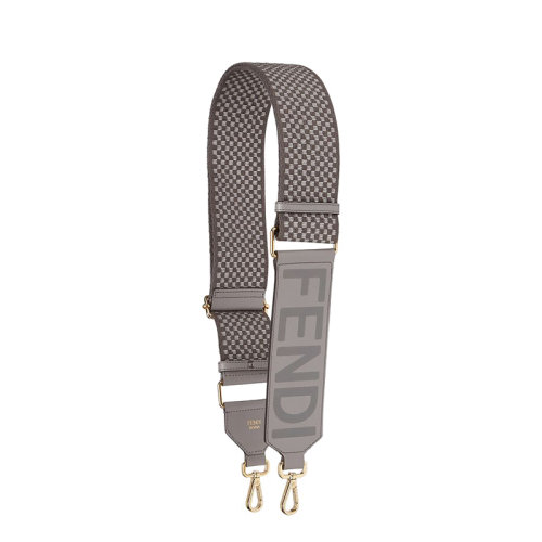 FENDI/芬迪 20  STRAP YOU系列 女士灰色编织织物灰色小牛皮Fendi徽标肩带8AV156ADLBF1FNL