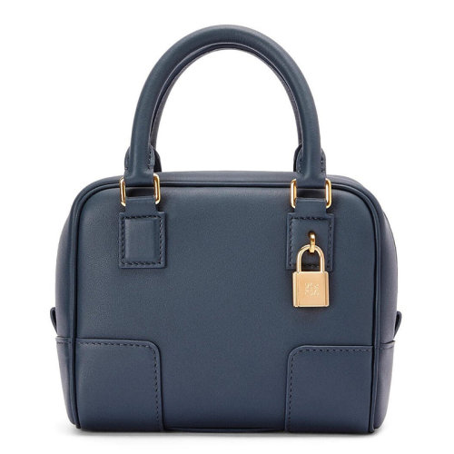 LOEWE/罗意威 22年新款Amazona16系列 女士玛瑙蓝色粒面纳帕小牛皮方形金属挂锁肩背斜挎手提包A039N21X01-1809