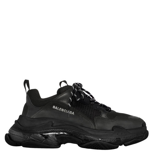 Balenciaga/巴黎世家  TRIPLE S系列 男士黑色双层泡沫和网眼透明鞋底运动鞋541624W2FB11000