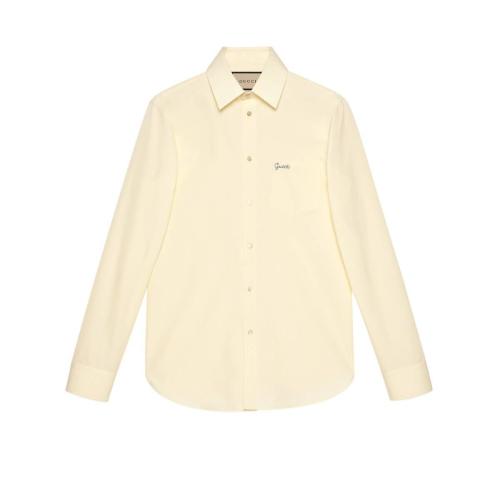  GUCCI古驰 22年秋冬 男士 饰Gucci字样府绸正装衬衫 659895 ZAG0T 7109